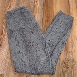Varley Gray Snake Print Leggings